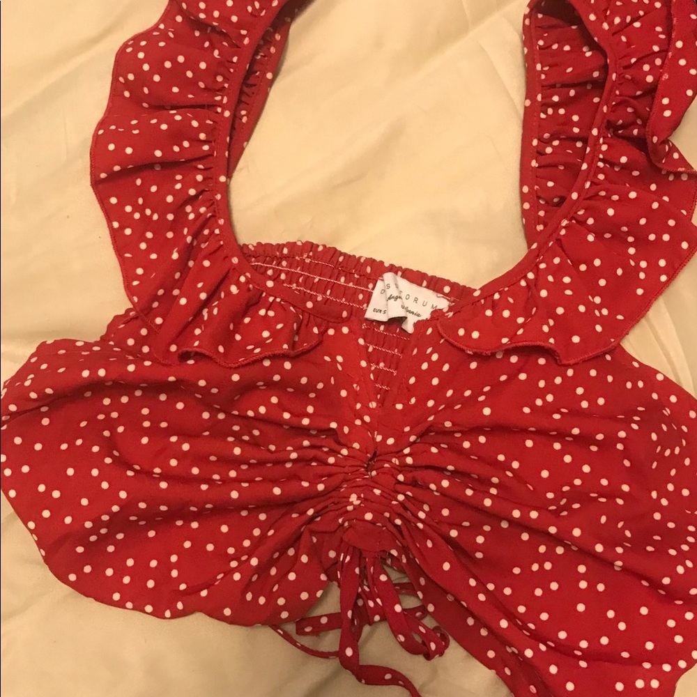 Cropped polka dot top